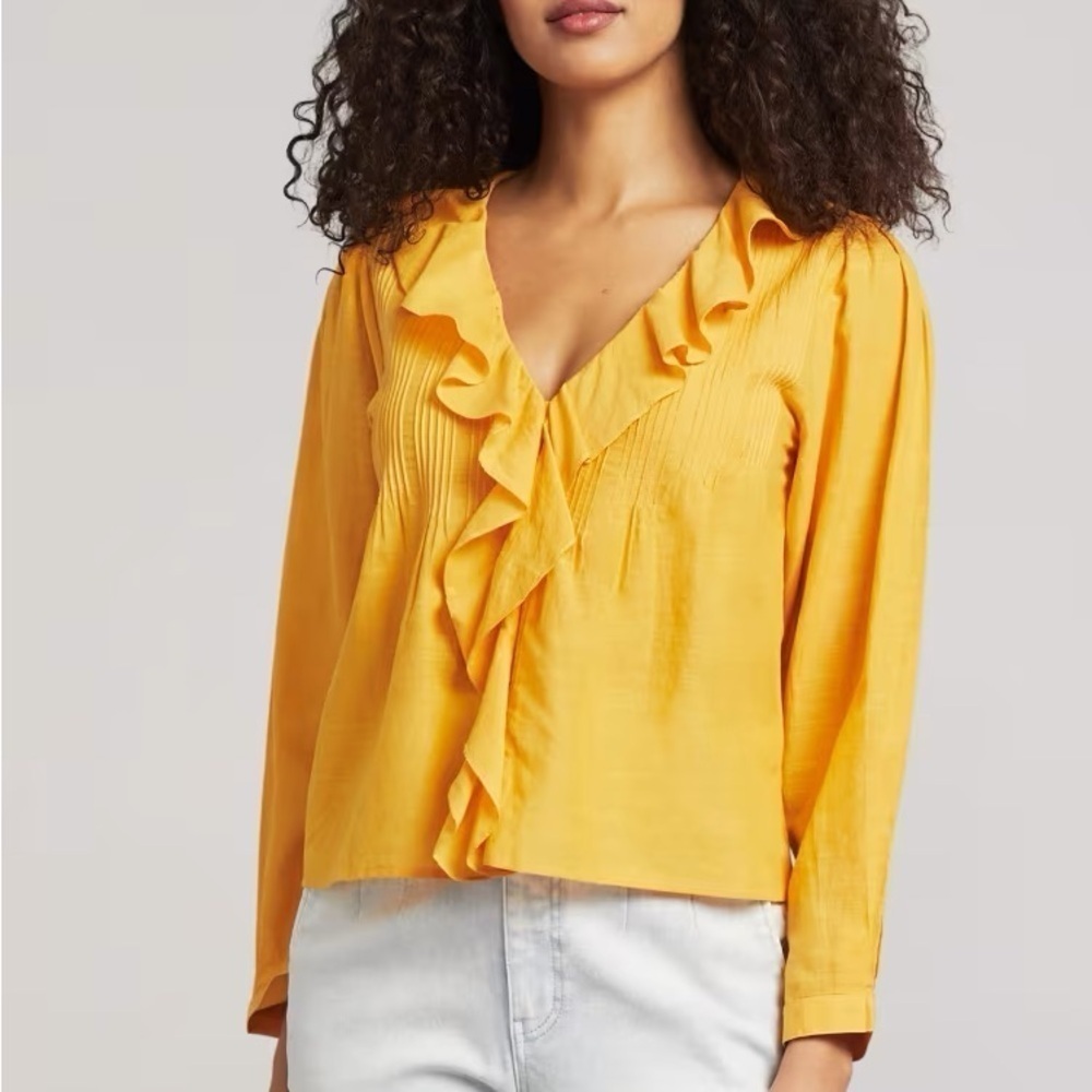 Faherty Cambria Blouse in Golden Glow
